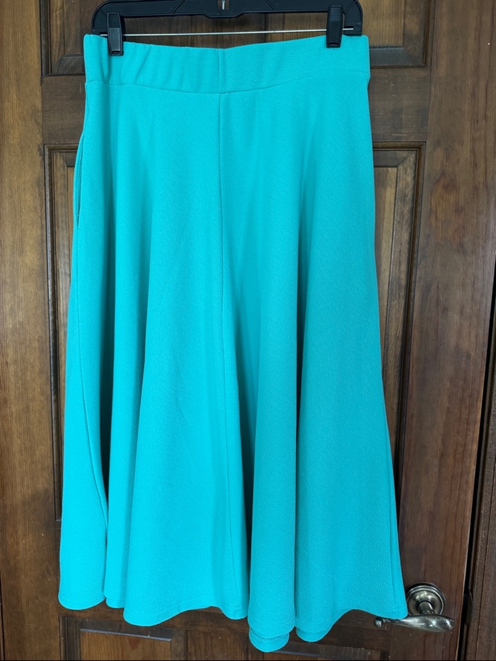 White Mark Seafoam Green Circle, Flared Midi Skirt, L - Picture 2 of 8